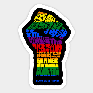 Black Lives Matter Victims Rainbow Text Sticker